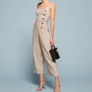 NWT Reformation Tortuga Petite Jumpsuit Oatmeal